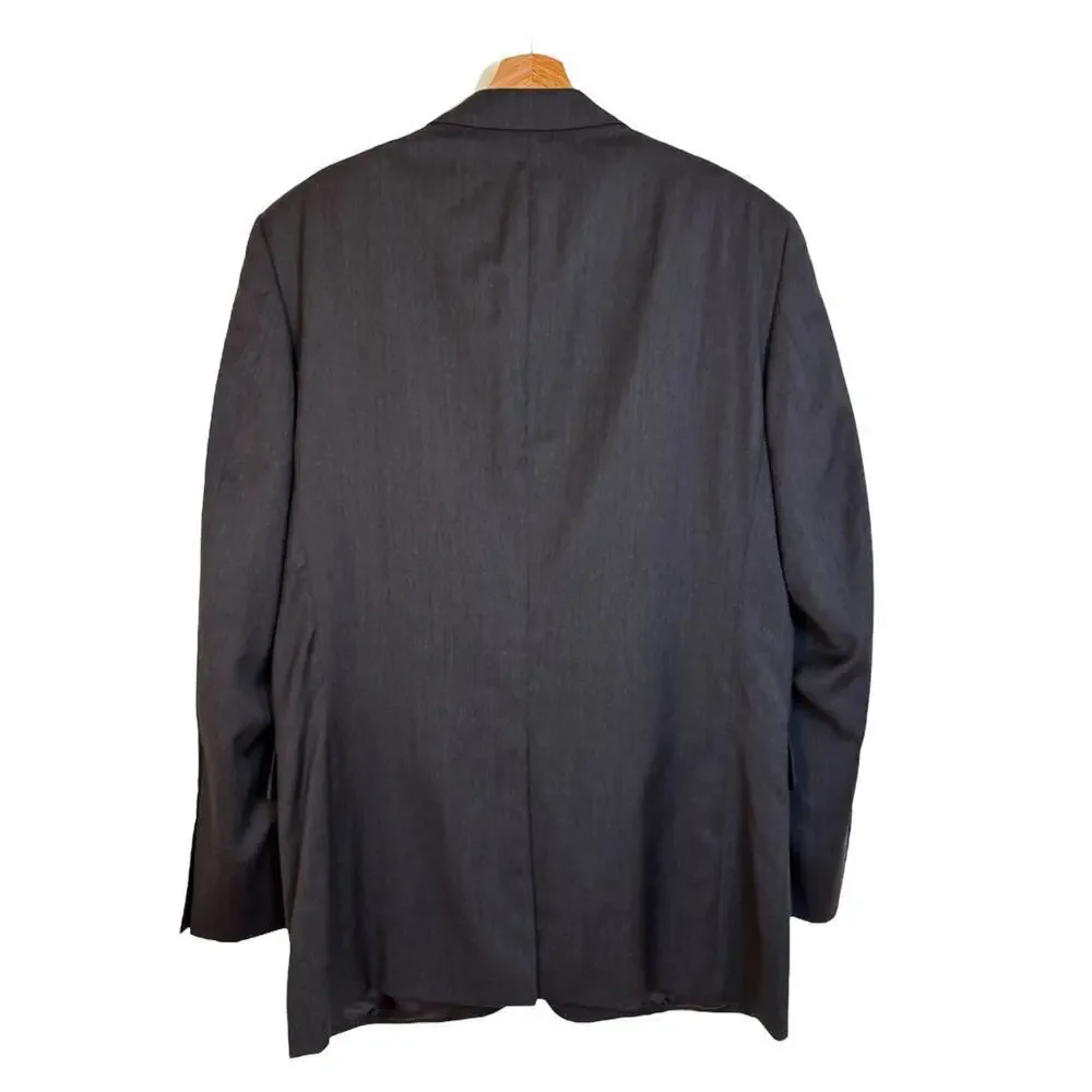 Jos A Bank Gordon 100% Wool Suit Set Coat 43L Slacks 37L Charcoal Formal